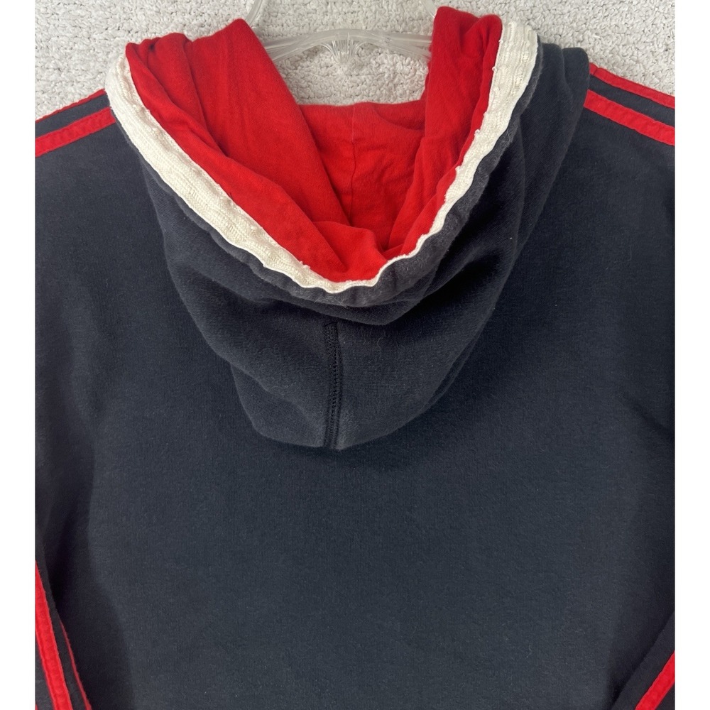 Chicago Bulls Adidas Hoodie Mens 2XL Black Red NBA Basketball 3 Stripes Zip EUC - Picture 8 of 16